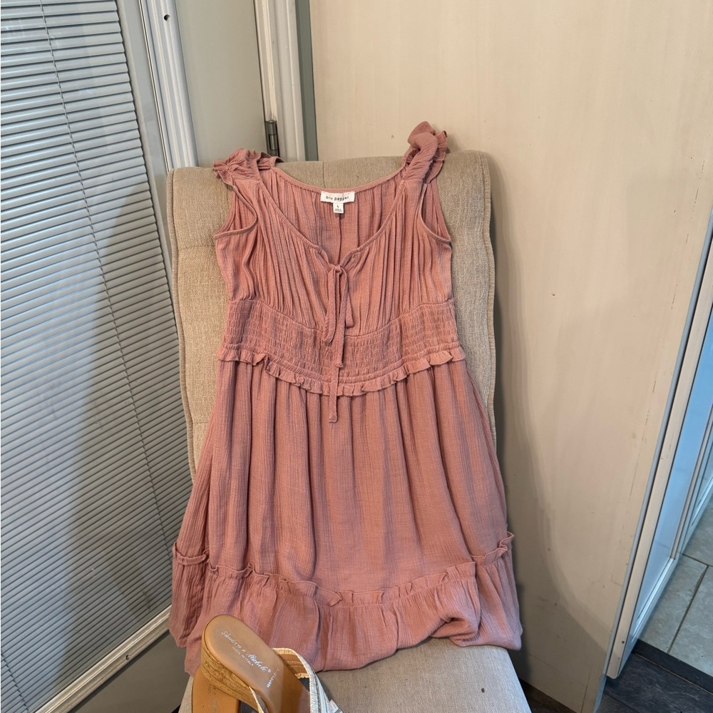 Pink Ruffled Mini Dress